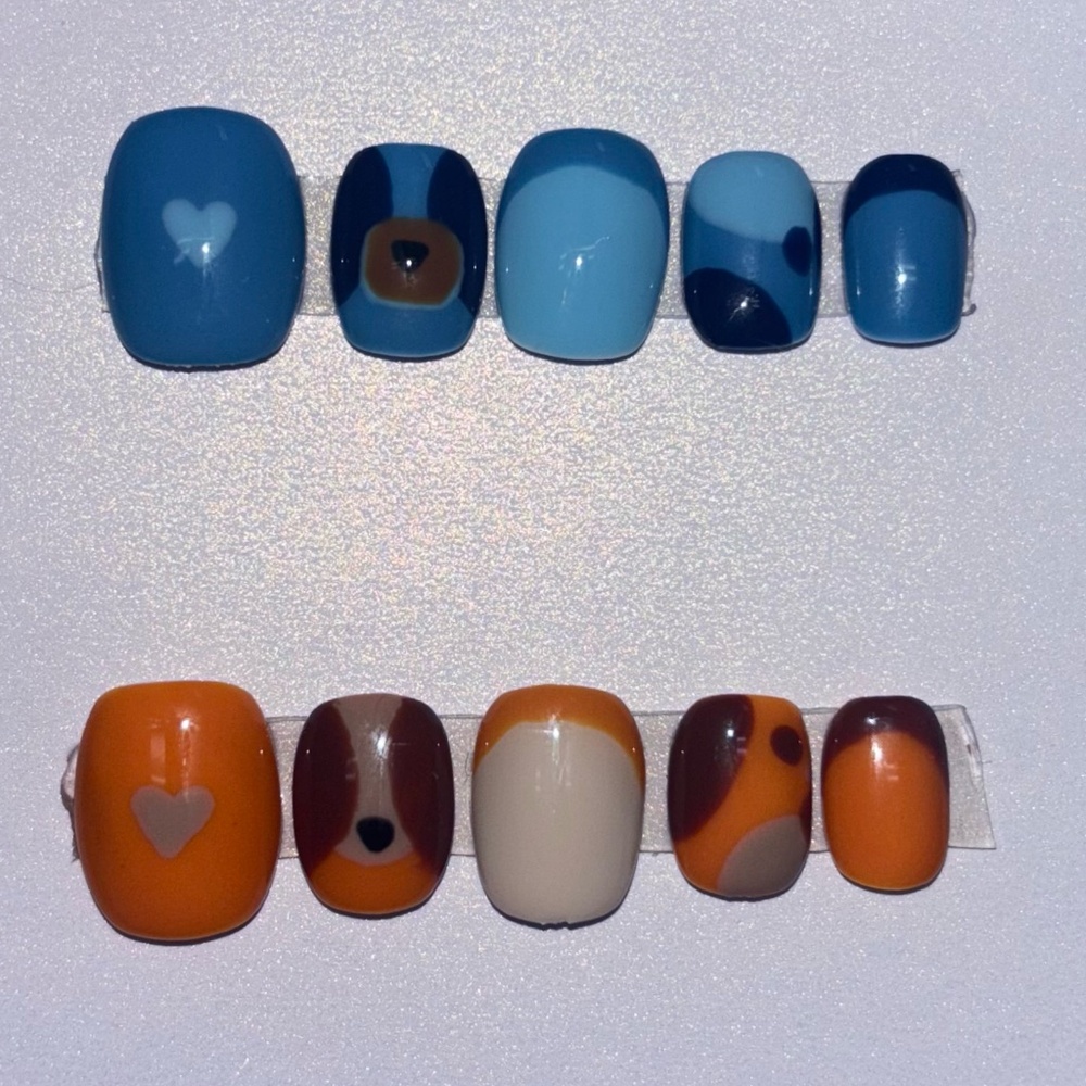 Custom Bluey Kids Press On Nails